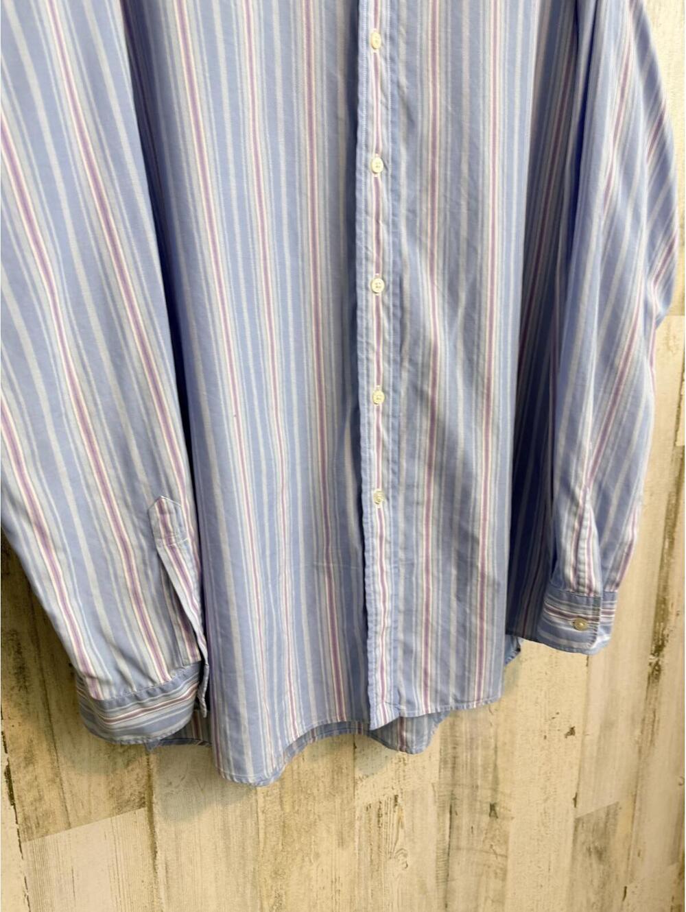 Vintage Polo Golf Ralph Lauren Westerton Striped Two-Ply Cotton Shirt Mens - Picture 7 of 10